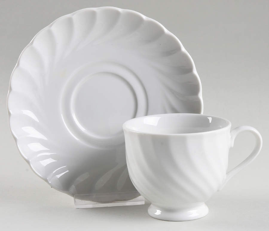 Le Blanc Footed Cup & Saucer Set by Mikasa-1