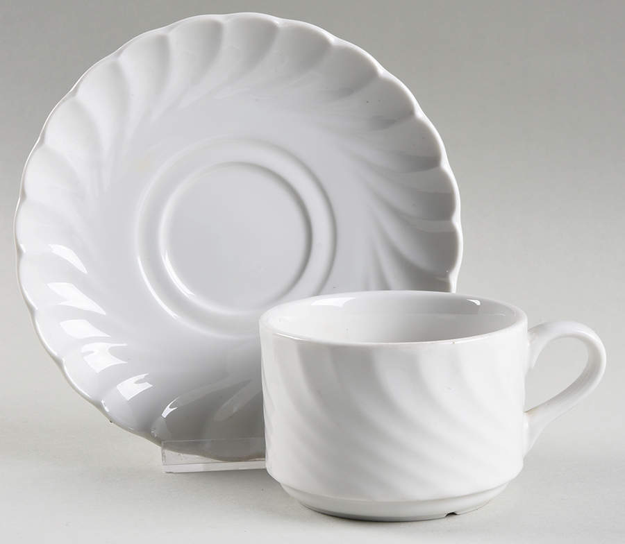 Le Blanc Flat Cup & Saucer Set by Mikasa-1