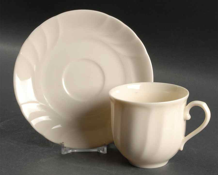 Legacy Ivory Flat Cup & Saucer Set by Mikasa-1