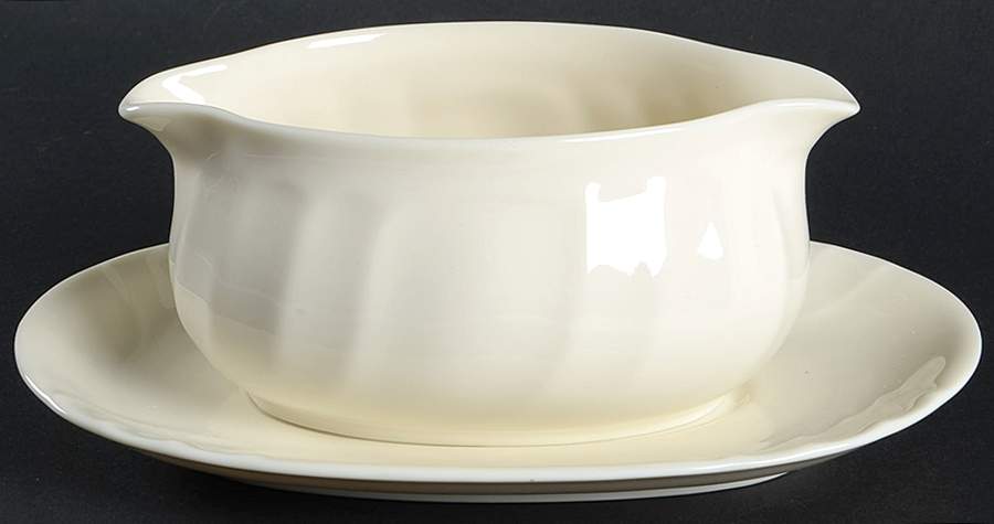 Legacy Ivory Gravy Boat & Underplate by Mikasa-1
