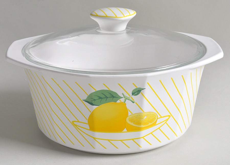 Lemons 2 Qt Round Covered Casserole by Mikasa-1