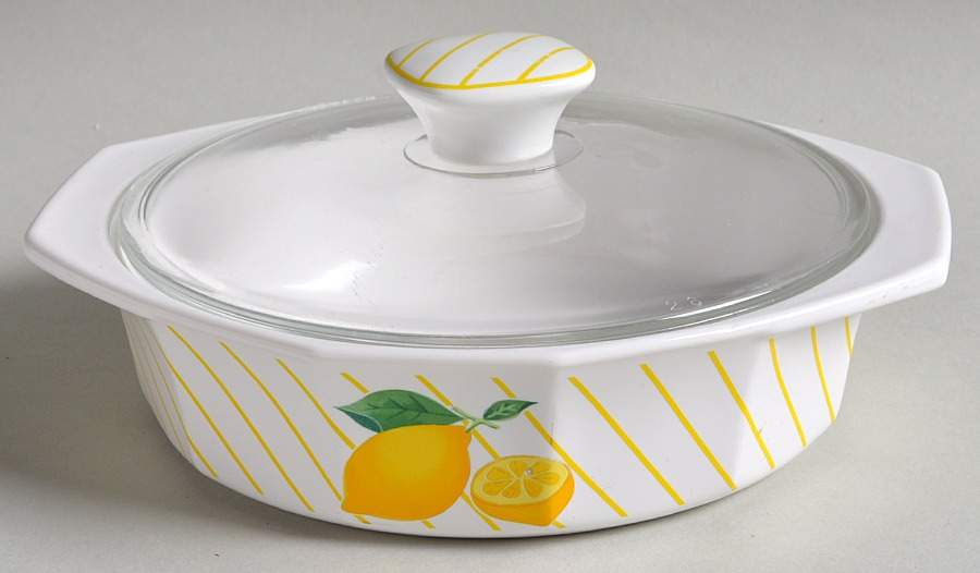 Lemons 1 Pt Round Covered Casserole by Mikasa-1
