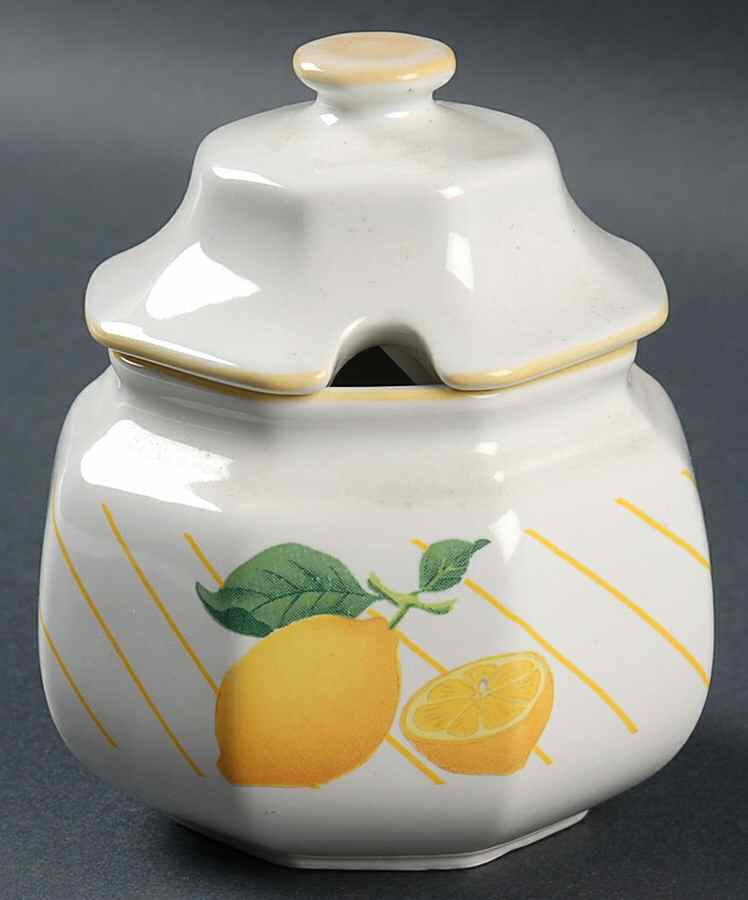 Lemons Sugar Bowl & Lid by Mikasa-1