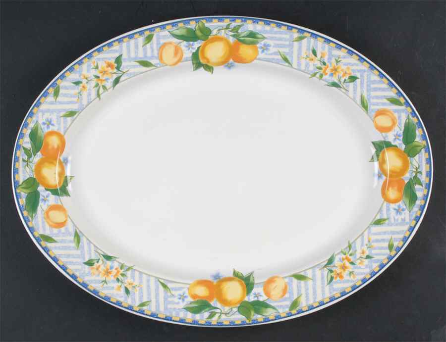 Lemon Medley 15" Oval Serving Platter by Mikasa-1