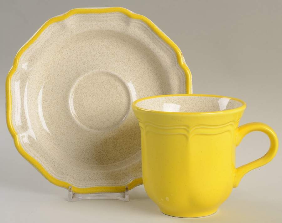 Lemon Peel Flat Cup & Saucer Set by Mikasa-1