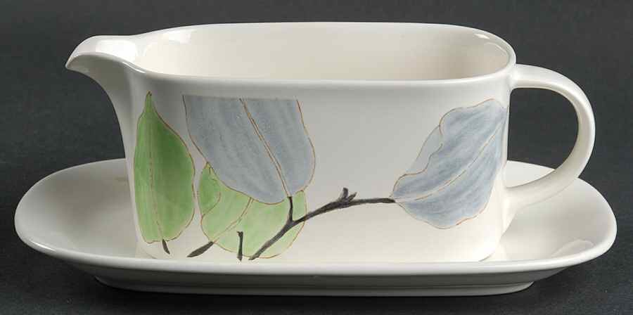 Leaf Song Gravy Boat & Underplate (Relish/Butter) by Mikasa-1