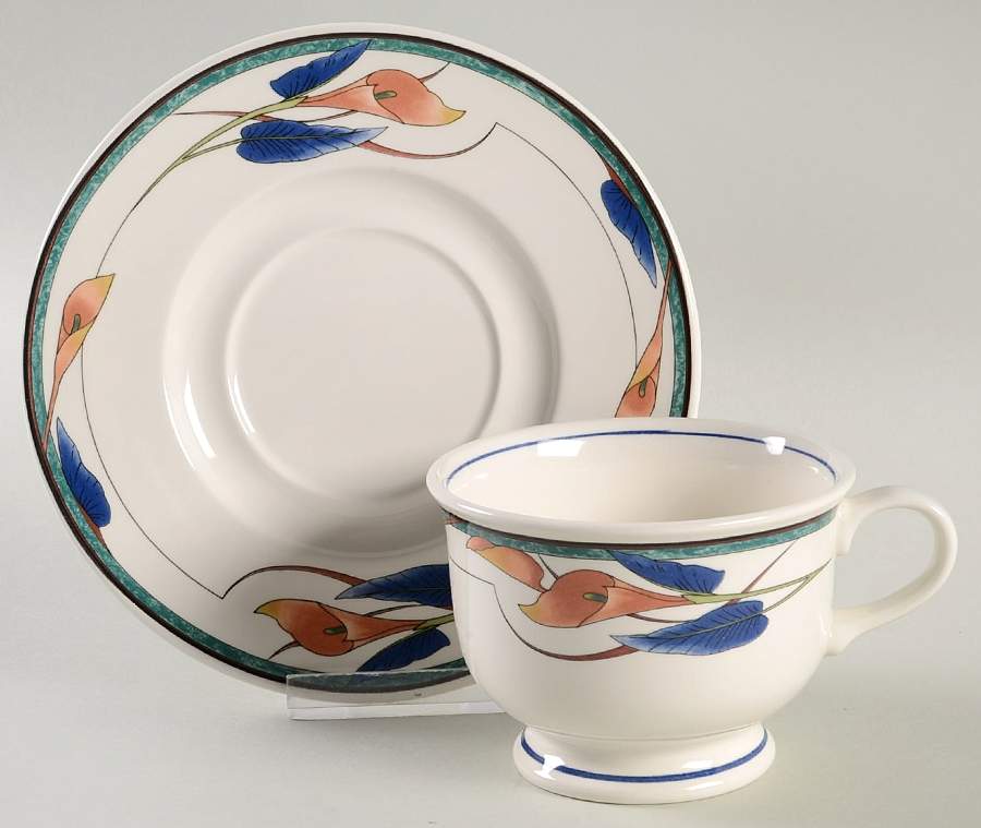 Lily Royale Footed Cup & Saucer Set by Mikasa-1