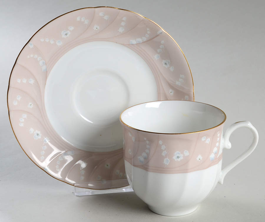 Lily of The Valley Flat Cup & Saucer Set by Mikasa-1