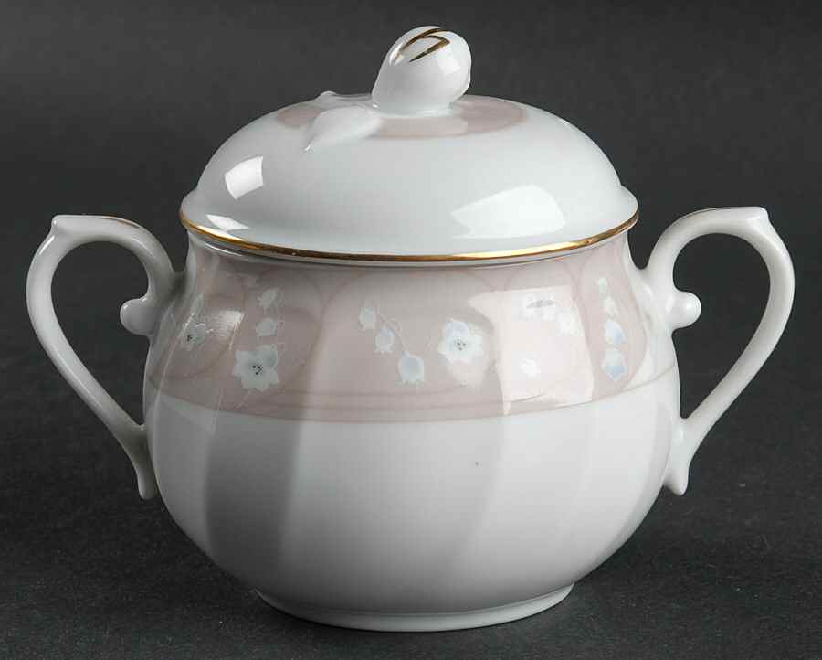 Lily of The Valley Sugar Bowl & Lid by Mikasa-1
