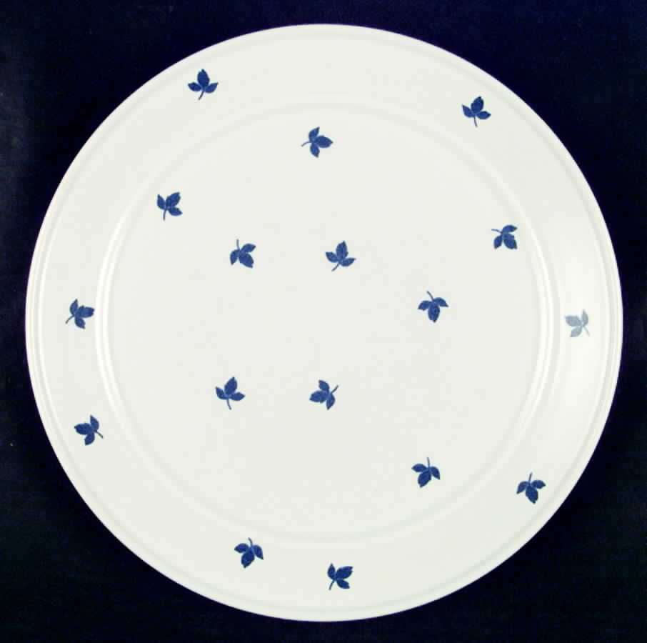 Loose Leaf Blue On White Dinner Plate by Mikasa-1