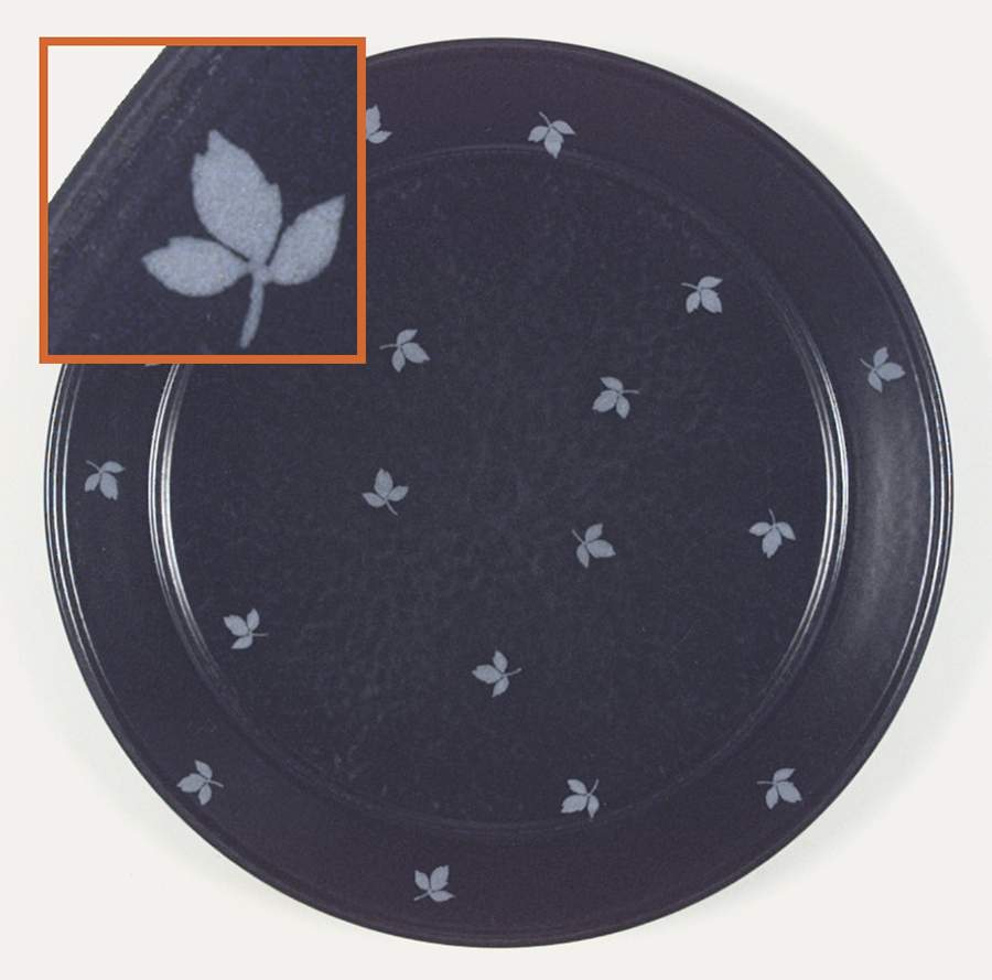 Loose Leaf White On Blue Dinner Plate by Mikasa-1