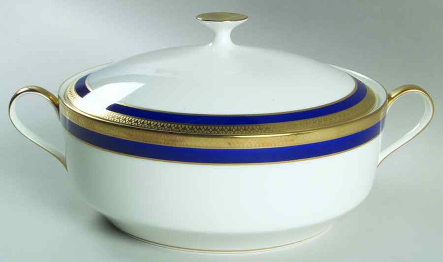 Lorenzo Cobalt Blue Round Covered Vegetable by Mikasa-1