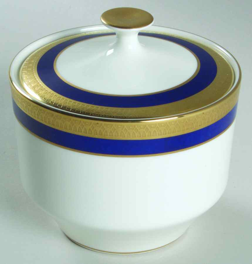 Lorenzo Cobalt Blue Sugar Bowl & Lid by Mikasa-1