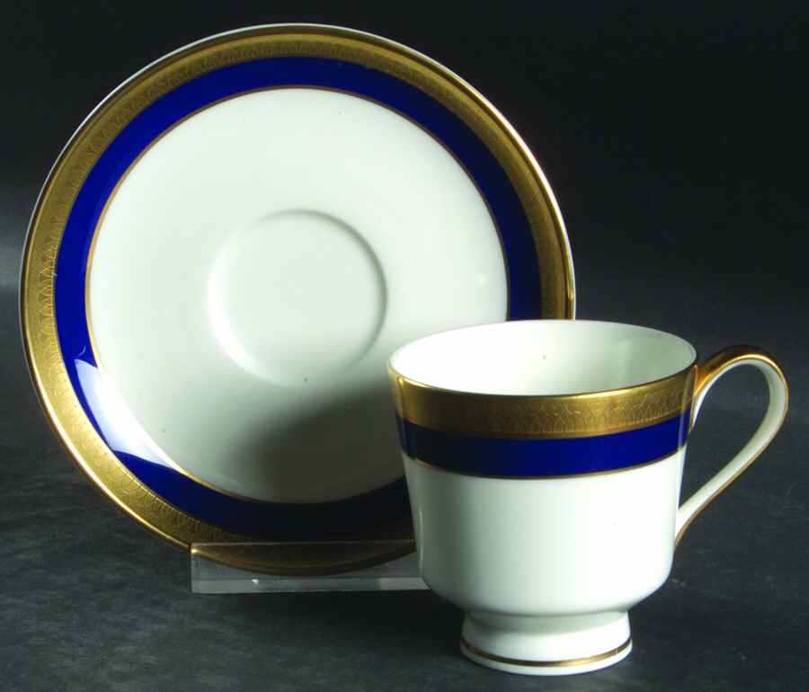 Lorenzo Cobalt Blue Footed Demitasse Cup & Saucer Set by Mikasa-1