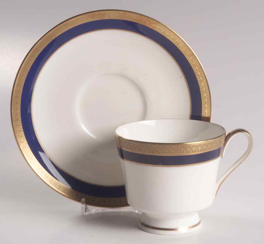 Lorenzo Cobalt Blue Footed Cup & Saucer Set by Mikasa-1