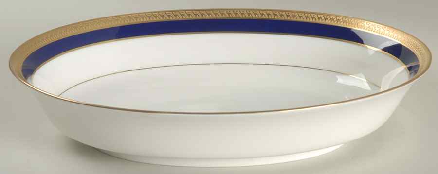 Lorenzo Cobalt Blue 10" Oval Vegetable Bowl by Mikasa-1