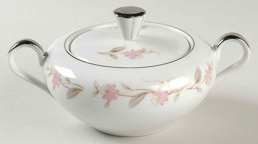 Lotus (2171, Fine China) Sugar Bowl & Lid by Mikasa-1