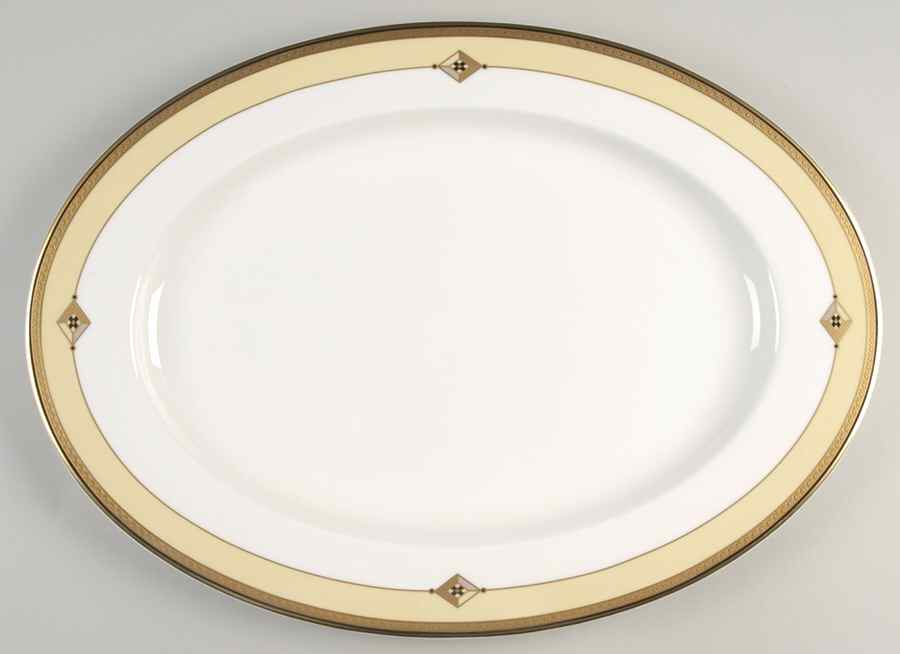 Luxura Saffron 17" Oval Serving Platter by Mikasa-1