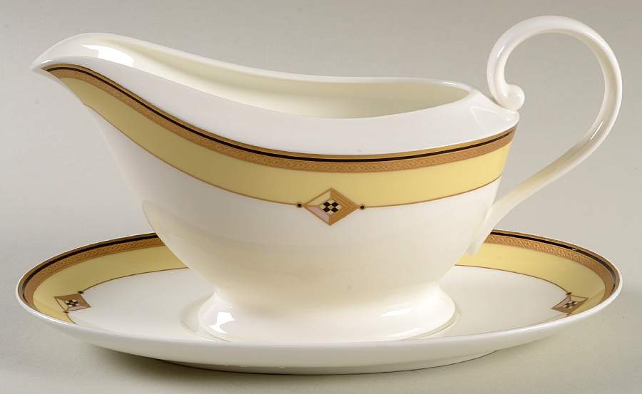 Luxura Saffron Gravy Boat & Underplate by Mikasa-1