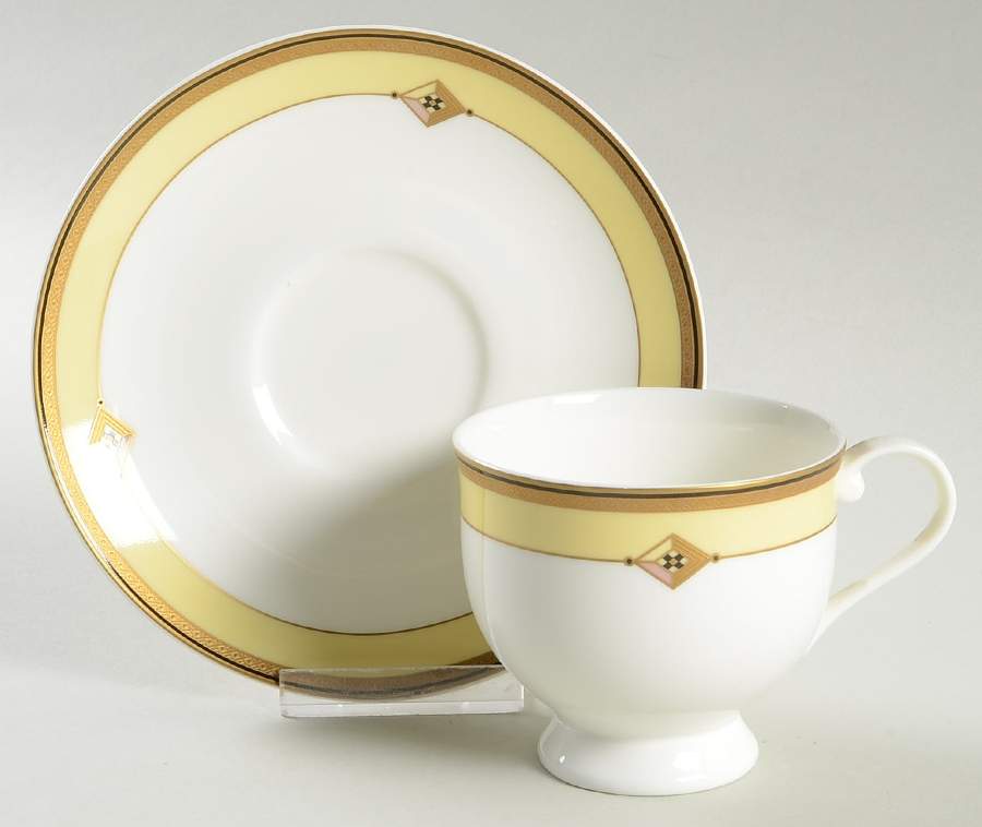 Luxura Saffron Footed Cup & Saucer Set by Mikasa-1
