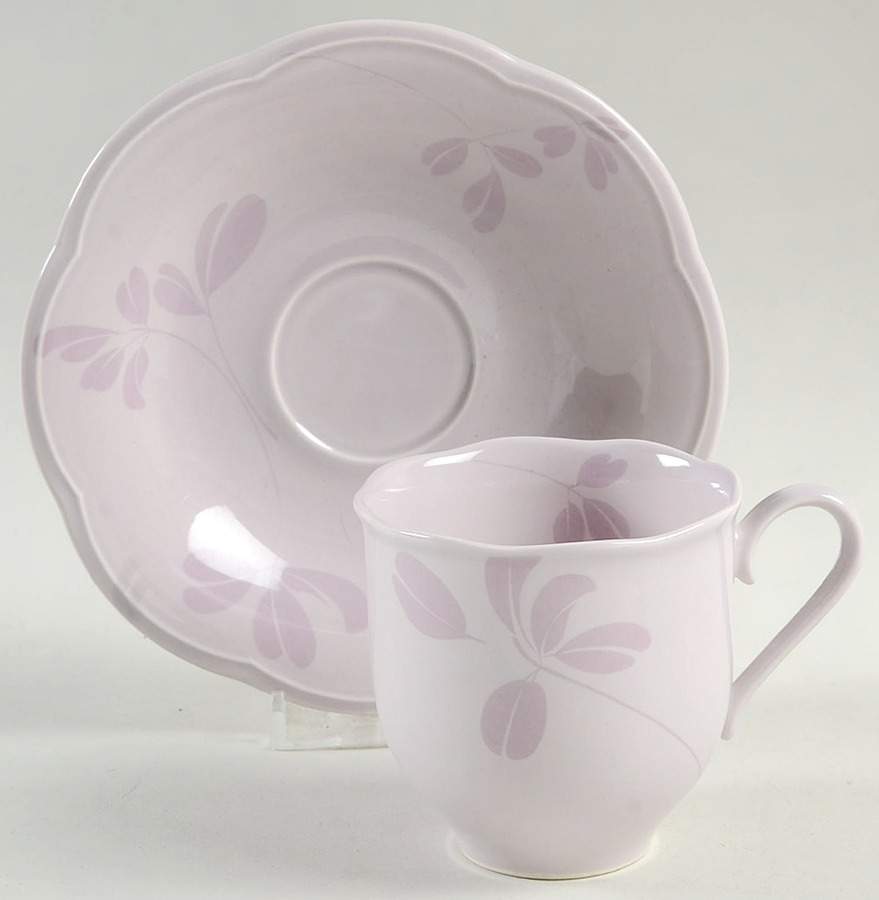 Lyric (Rondo, EJ102) Flat Cup & Saucer Set by Mikasa-1