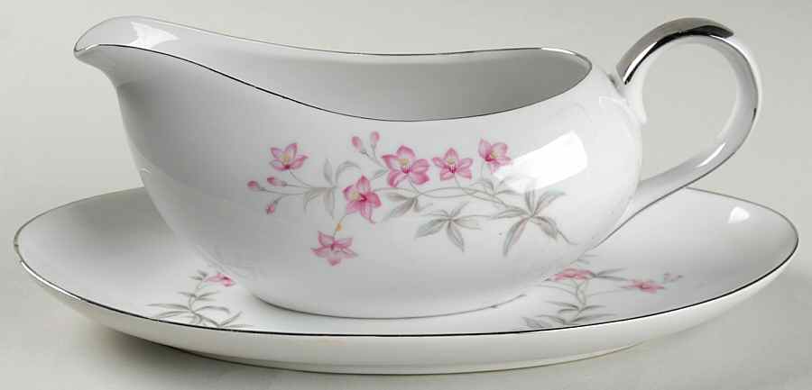 Marietta Bloom Gravy Boat & Underplate/Relish by Mikasa-1