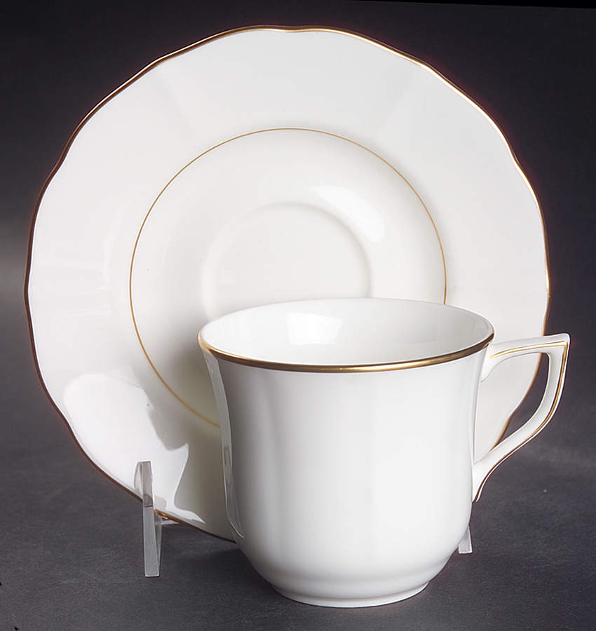 Majestic Gold Flat Cup & Saucer Set by Mikasa-1