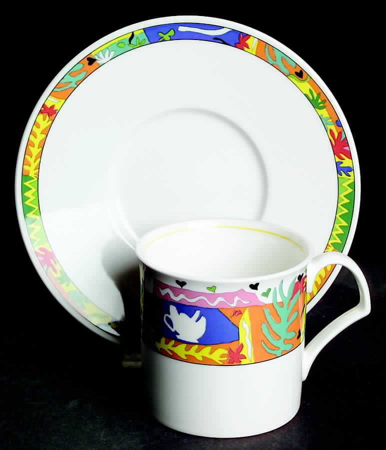 Mardi Gras Flat Cup & Saucer Set by Mikasa-1