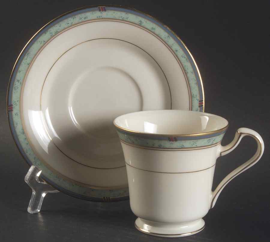 Majestic Jade Footed Cup & Saucer Set by Mikasa-1