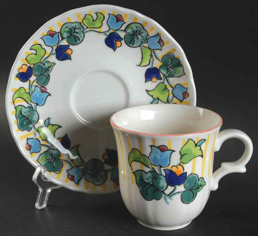 Manorville Flat Cup & Saucer Set by Mikasa-1