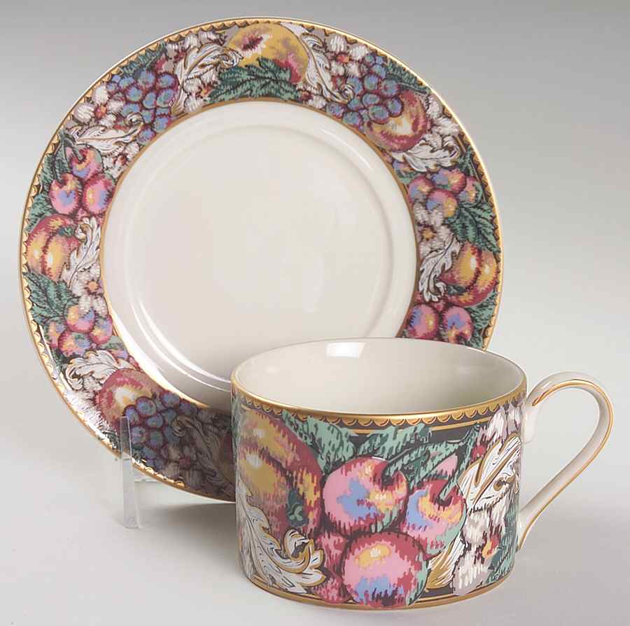Majestic Orchard Flat Cup & Saucer Set by Mikasa-1