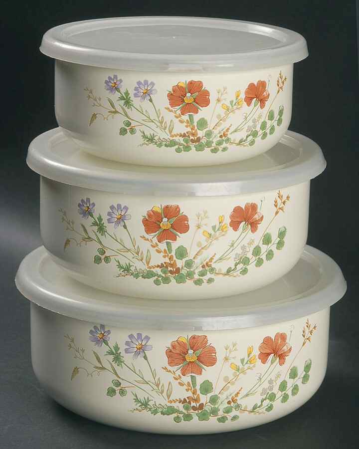 Margaux 3 Metal Bowls & Plastic Lids(5 7/8",6 5/8",7 1/2") by Mikasa-1