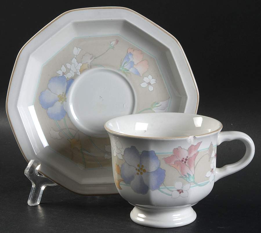 Marika Footed Cup & Saucer Set by Mikasa-1