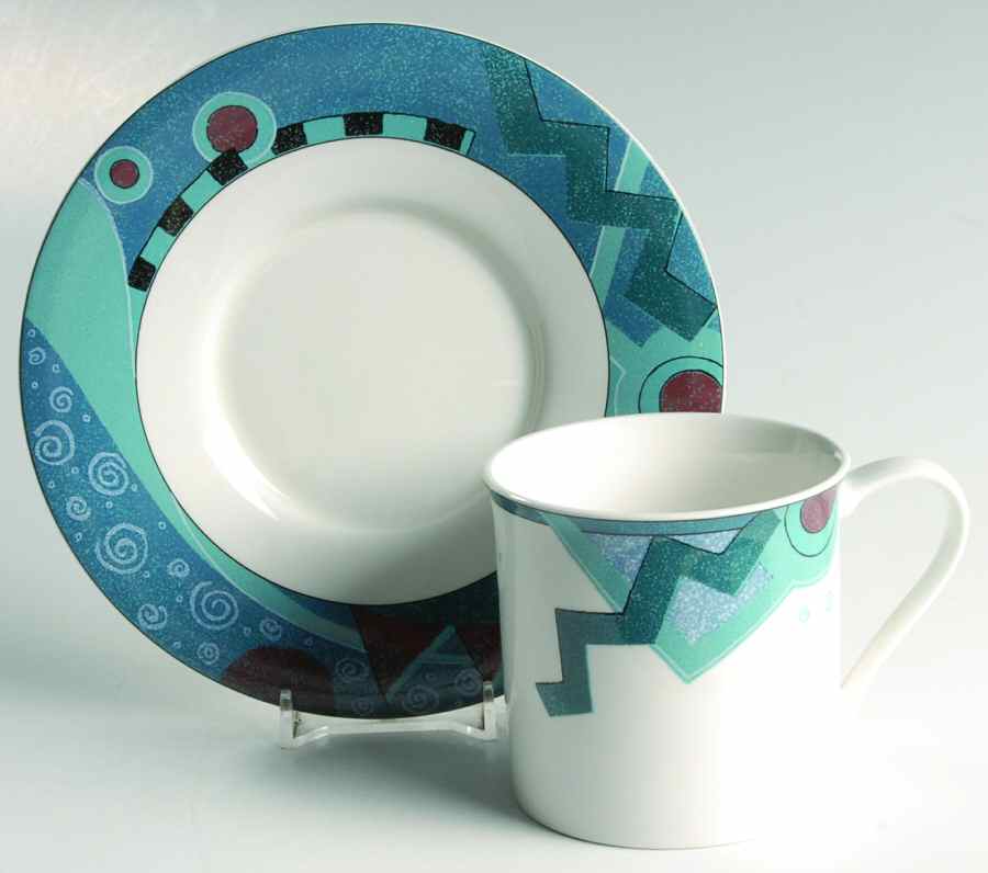 Masquerade Flat Cup & Saucer Set by Mikasa-1