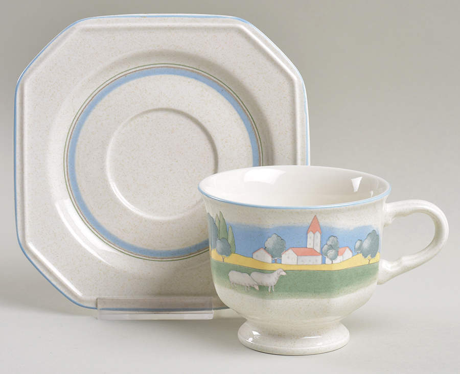 Meadows Footed Cup & Saucer Set by Mikasa-1