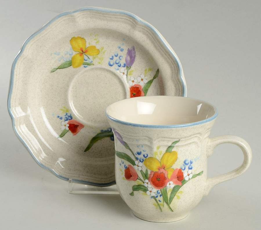 Meadow Breeze Flat Cup & Saucer Set by Mikasa-1