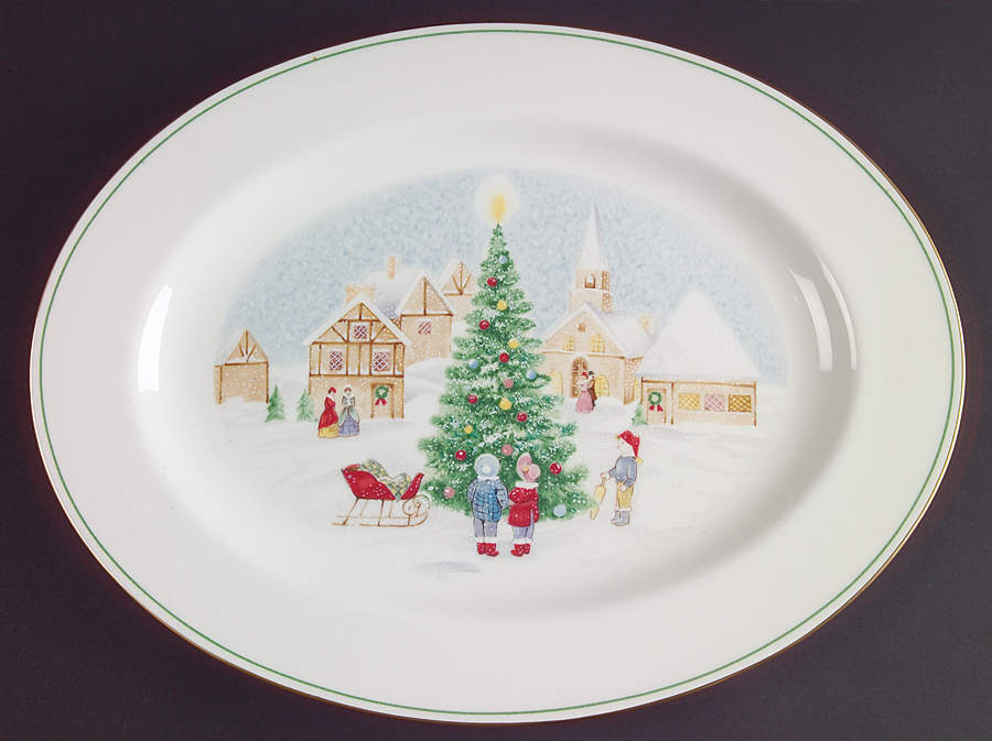Merry Christmas 13" Oval Serving Platter by Mikasa-1