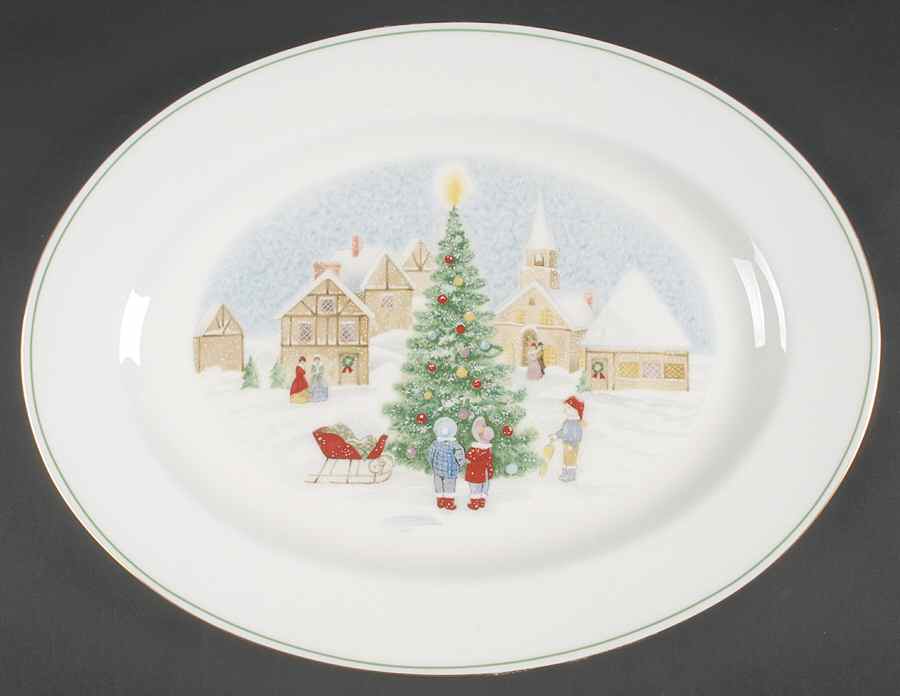 Merry Christmas 14" Oval Serving Platter by Mikasa-1