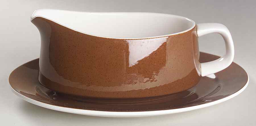 Mediterrania Expresso Brown Gravy Boat & Underplate by Mikasa-1