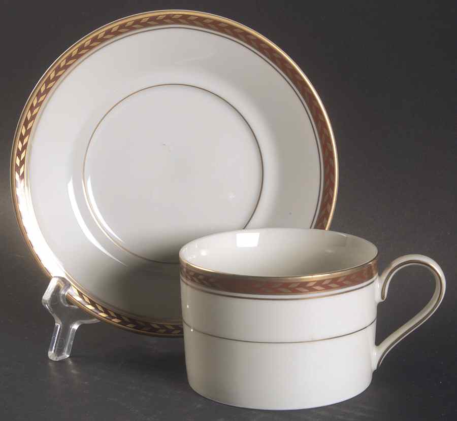 Medici Red Flat Cup & Saucer Set by Mikasa-1