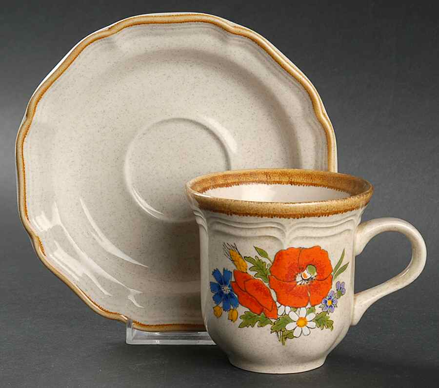 Meadow Melody Flat Cup & Saucer Set by Mikasa-1