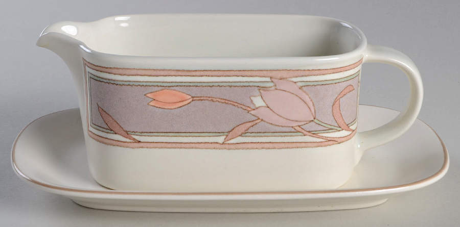 Meadow Sun Gravy Boat & Underplate (Relish/Butter) by Mikasa-1