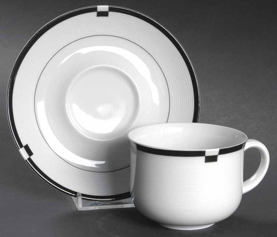 Midnight Flat Cup & Saucer Set by Mikasa-1