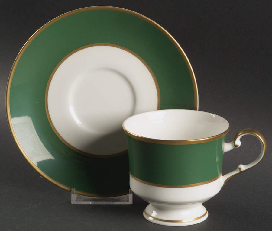 Ming Green Footed Cup & Saucer Set by Mikasa-1