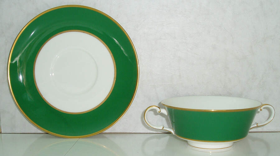 Ming Green Footed Cream Soup Bowl & Saucer Set by Mikasa-1
