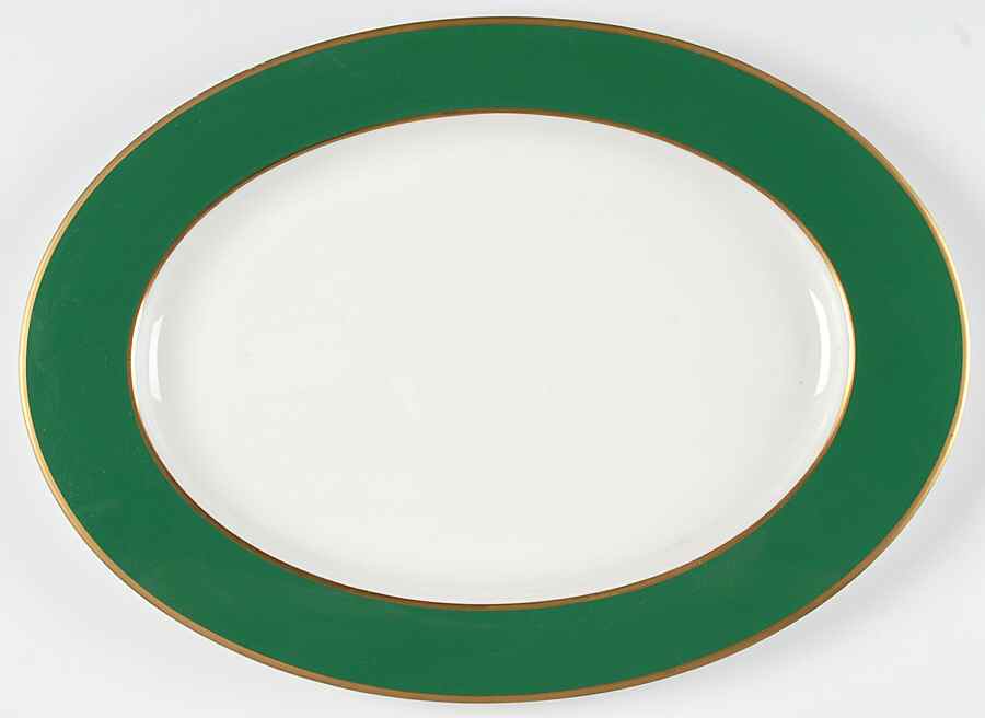 Ming Green 17" Oval Serving Platter by Mikasa-1
