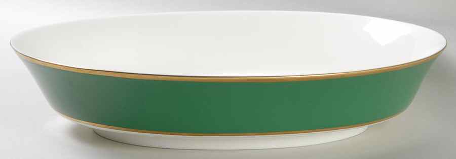 Ming Green 10" Oval Vegetable Bowl by Mikasa-1