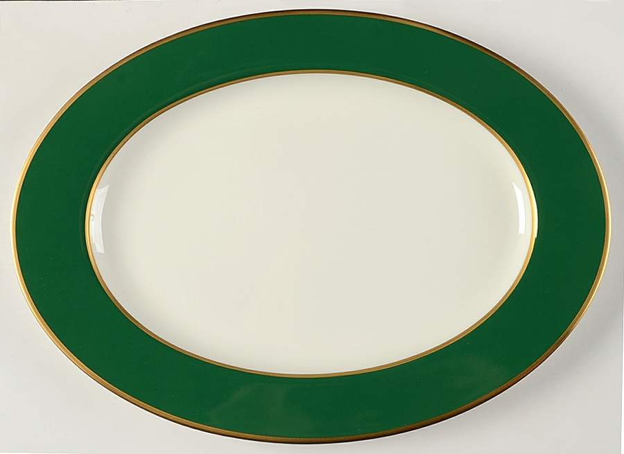 Ming Green 12" Oval Serving Platter by Mikasa-1