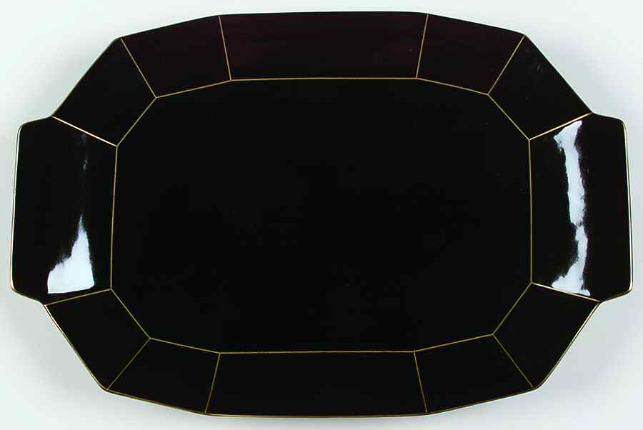 Midnight Gold 14" Oval Serving Platter by Mikasa-1