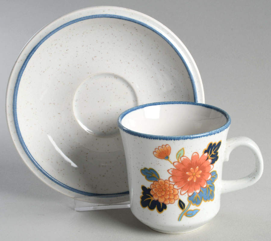 Mikado Flat Cup & Saucer Set by Mikasa-1